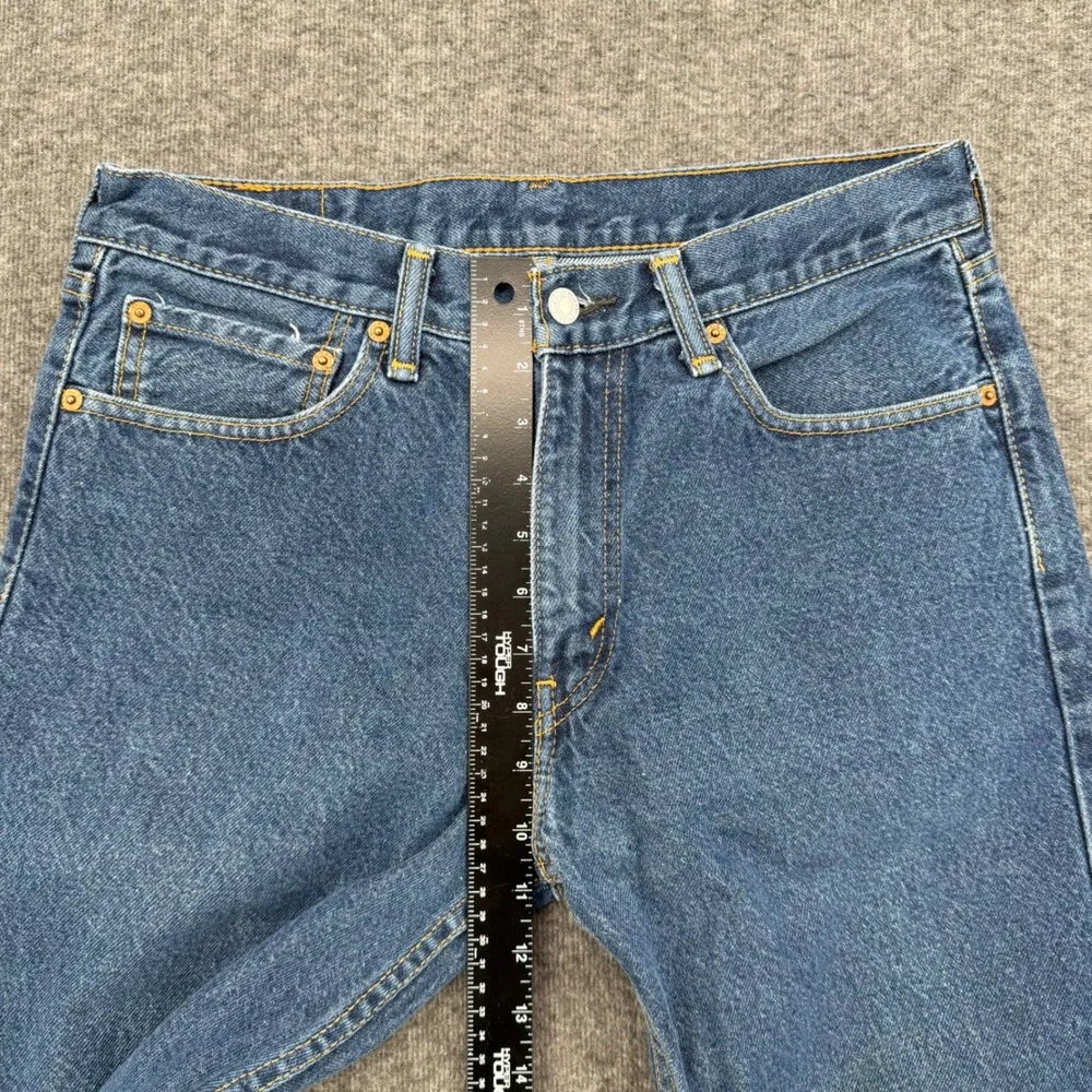 Levis 505 Straight Fit Jeans Medium Wash Blue Denim Pants 32 Relaxed Casual wear